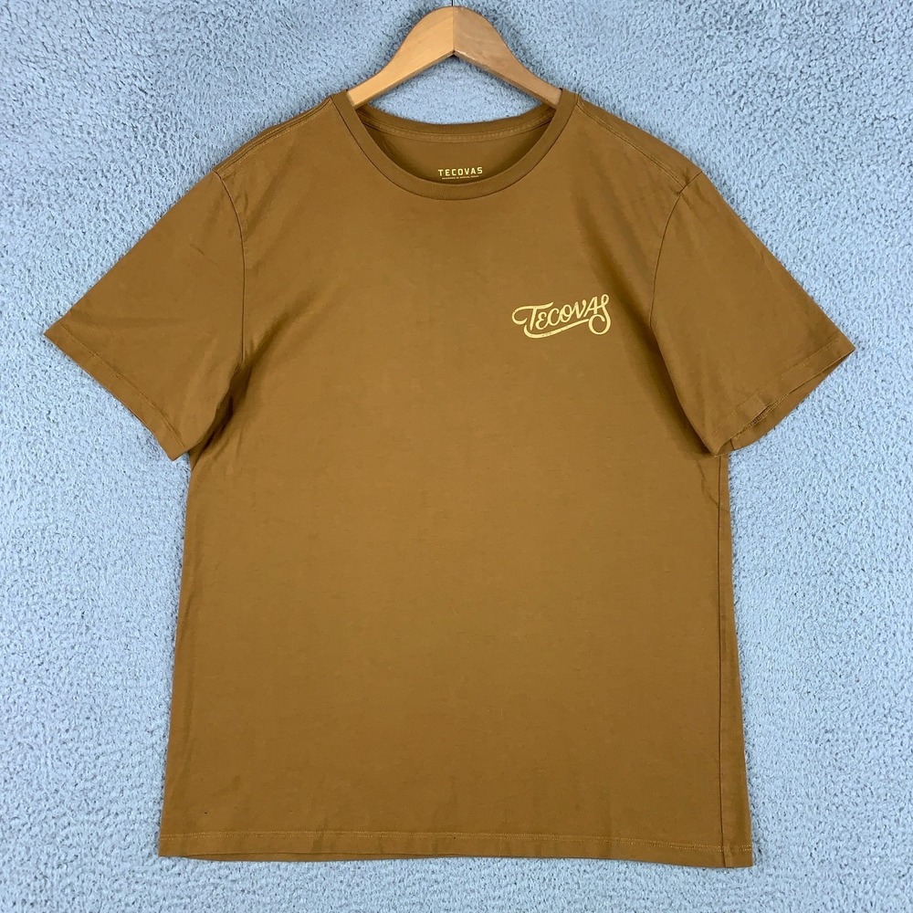 Tecovas T-Shirt Men's Medium M Brown Western Goods Graphic Crewneck Pima Cotton